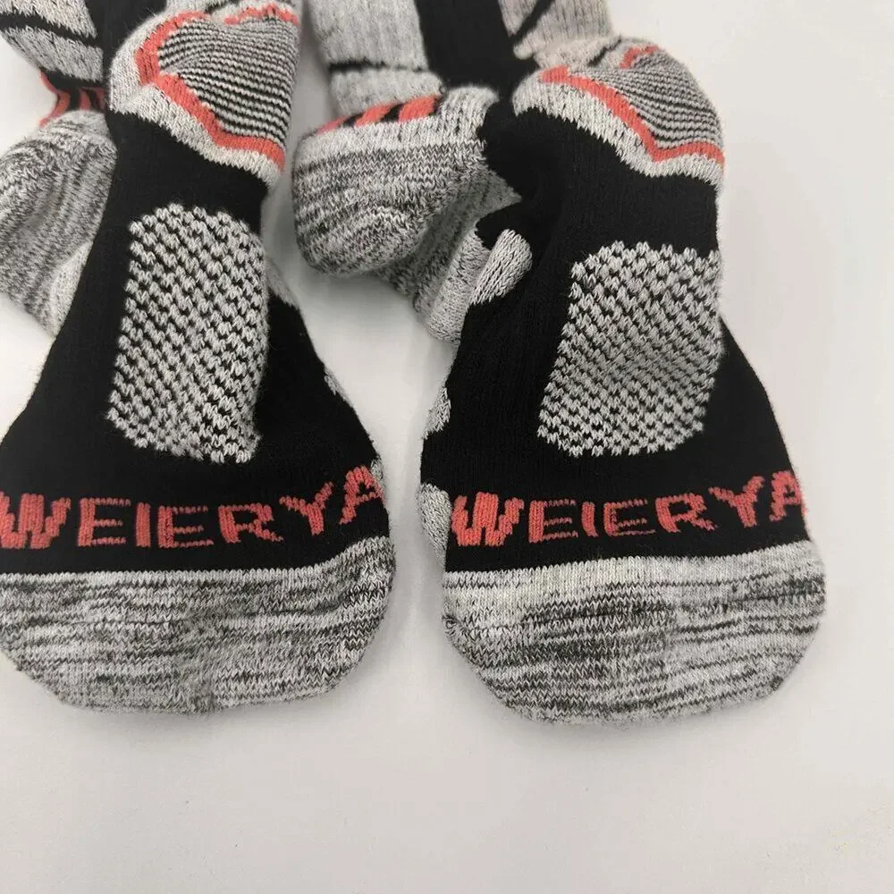 Weirrya Unisex Grey Striped Ski Athletic Socks Size Medium